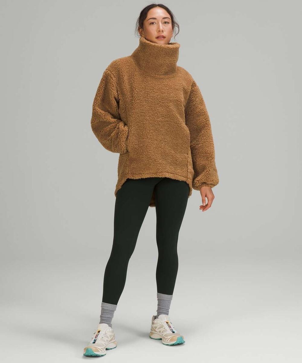 Lululemon Warmth Restore Long Pullover Tan Fleece Teddy Jacket Plush Sherpa 12